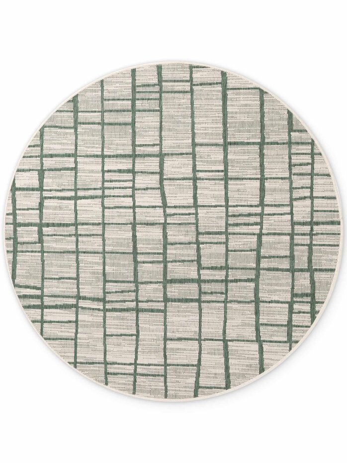 Rond buitenkleed - Haringey Crouch Groen/Wit Rond buitenkleed - Haringey Crouch Groen/Wit