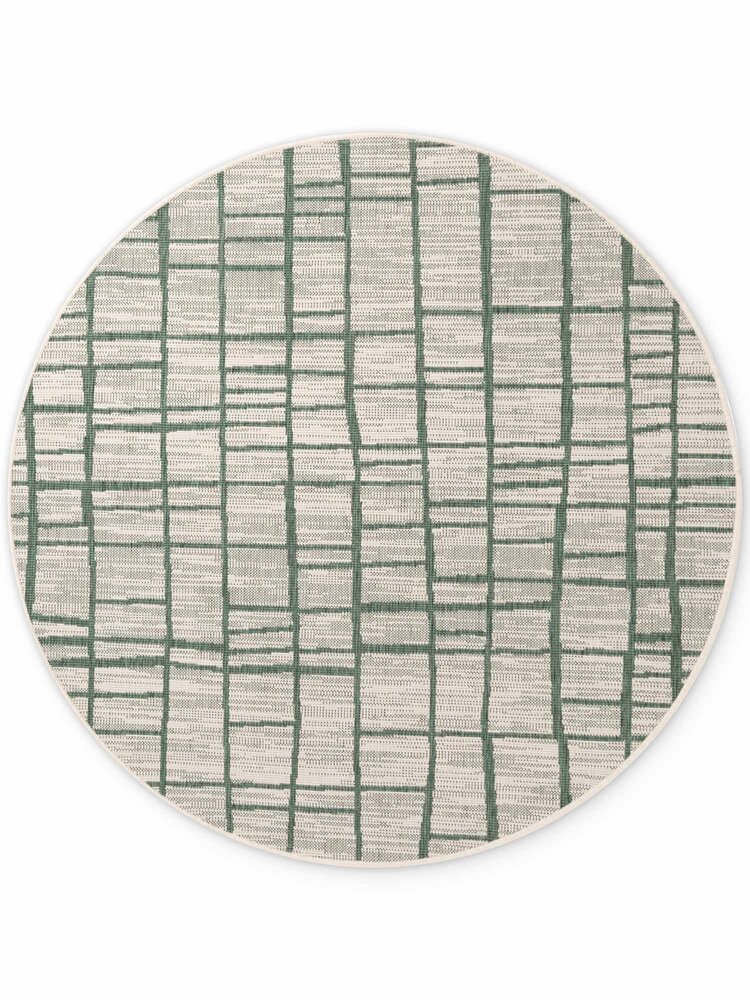 Rond buitenkleed - Haringey Crouch Groen/Wit Rond buitenkleed - Haringey Crouch Groen/Wit