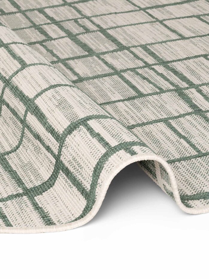 Rond buitenkleed - Haringey Crouch Groen/Wit Rond buitenkleed - Haringey Crouch Groen/Wit