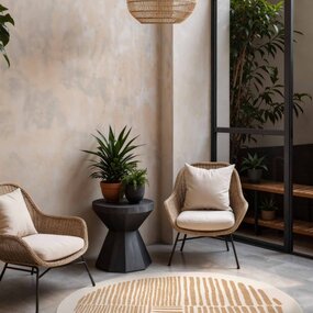 Ted Baker Rond buitenkleed - Haringey Bounds Naturel/Wit Ted Baker Rond buitenkleed - Haringey Bounds Naturel/Wit