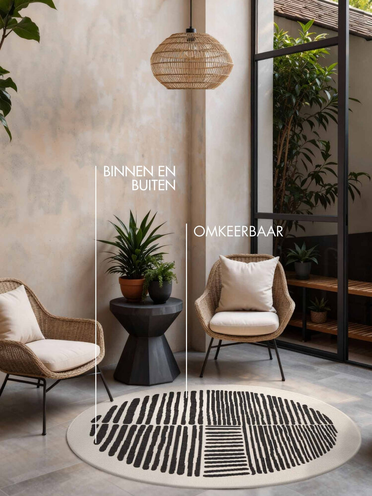 Rond buitenkleed - Haringey Bounds Zwart/Wit