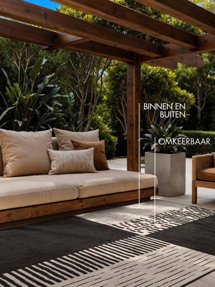 Buitenkleed - Haringey Acacia Zwart/Wit