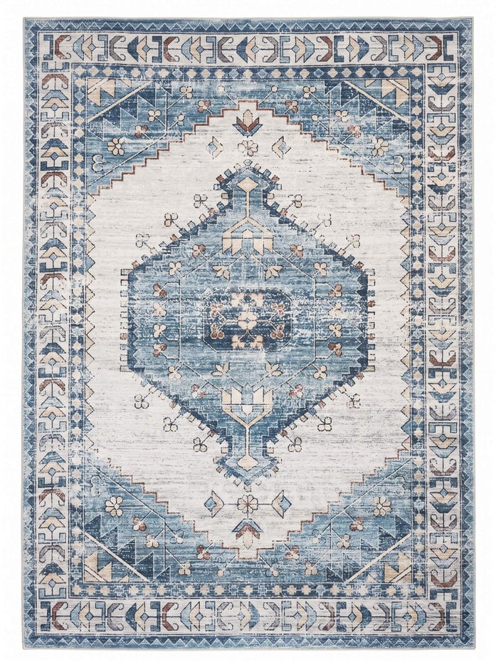 Vintage vloerkleed - Burano Blauw Vintage vloerkleed - Burano Blauw