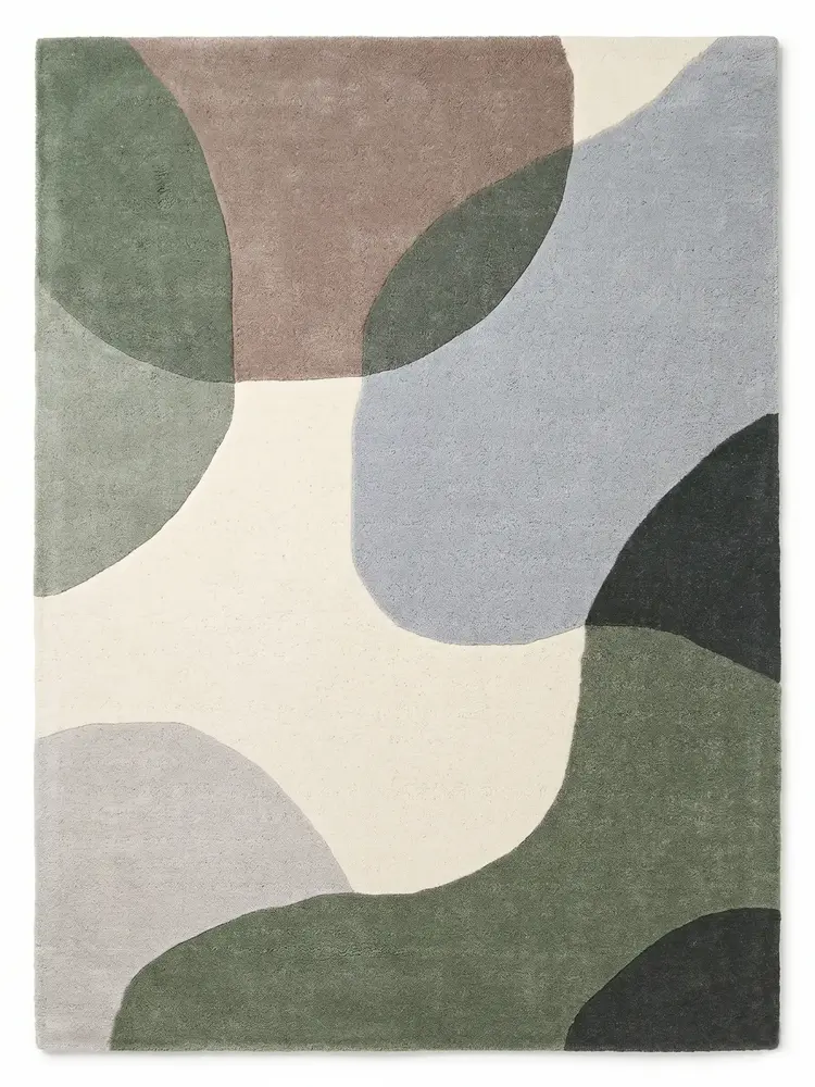 Wollen vloerkleed - Lunari Groen Wollen vloerkleed - Lunari Groen