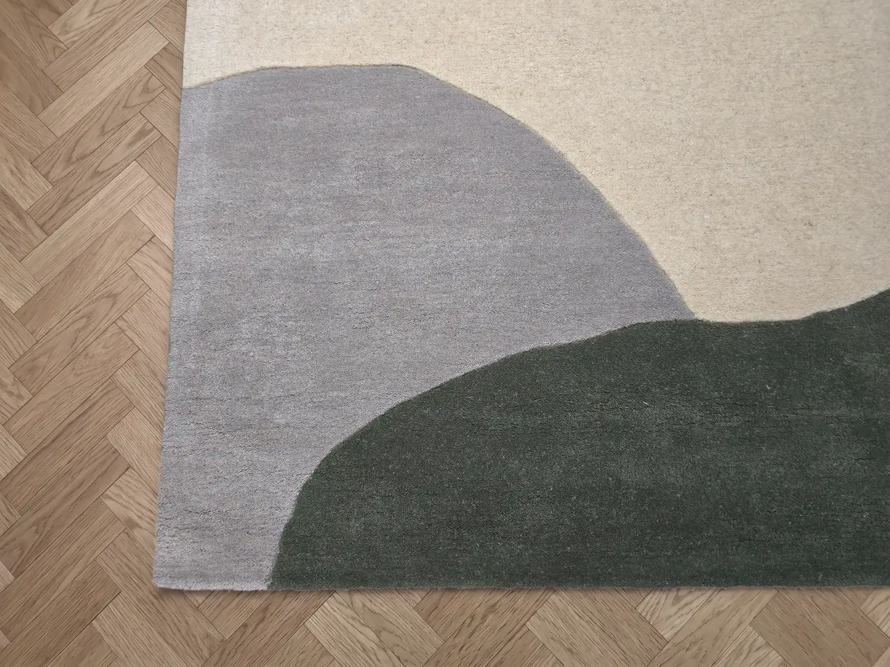 Wollen vloerkleed - Lunari Groen Wollen vloerkleed - Lunari Groen
