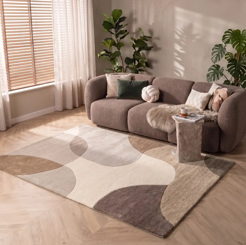 Wollen vloerkleed - Lunari Beige/Taupe Wollen vloerkleed - Lunari Beige/Taupe