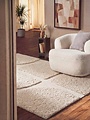 Geometrisch hoogpolig vloerkleed - Lambeth Creme