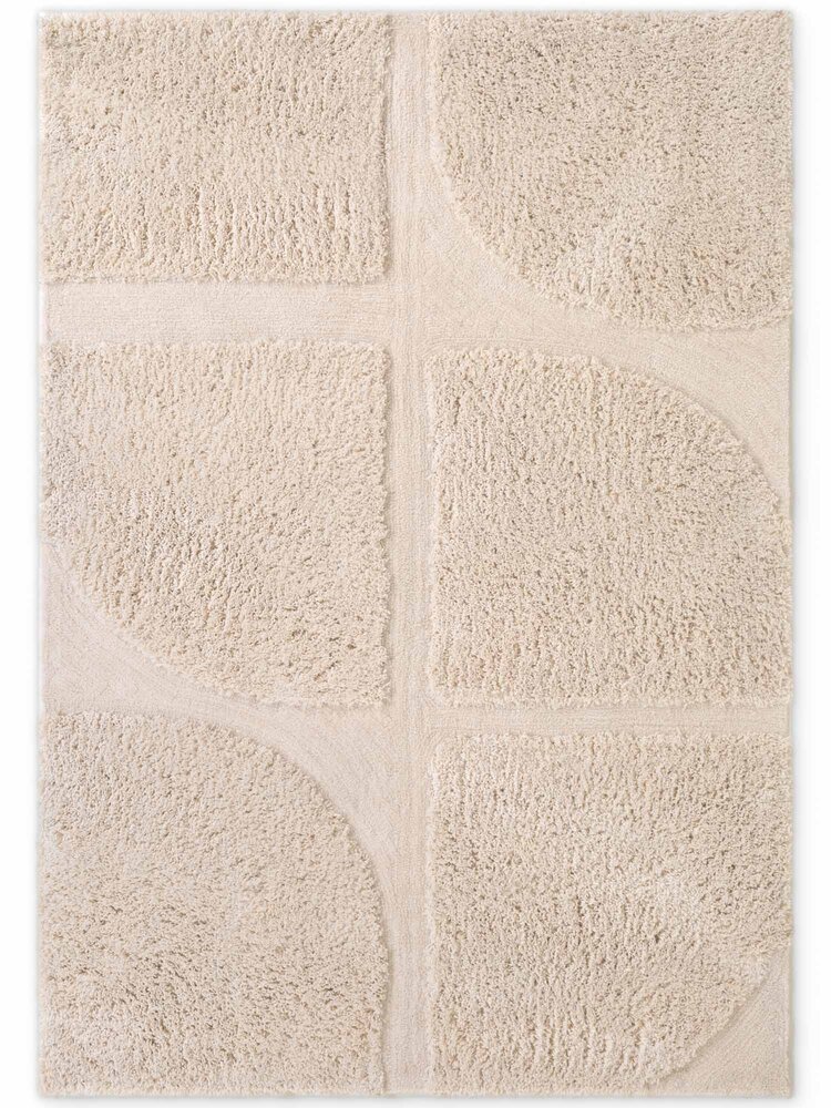 Geometrisch hoogpolig vloerkleed - Lambeth Creme Geometrisch hoogpolig vloerkleed - Lambeth Creme
