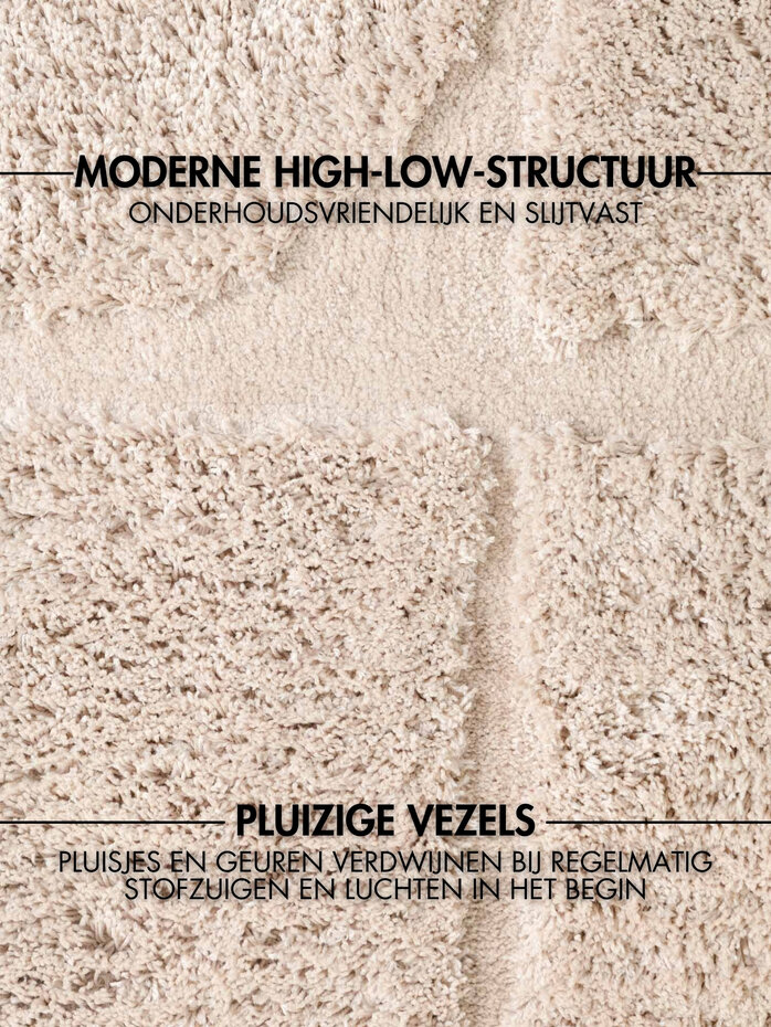 Geometrisch hoogpolig vloerkleed - Lambeth Creme Geometrisch hoogpolig vloerkleed - Lambeth Creme