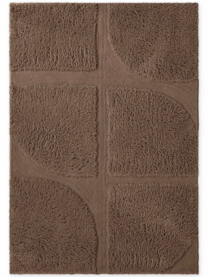 Geometrisch hoogpolig vloerkleed - Lambeth Bruin Geometrisch hoogpolig vloerkleed - Lambeth Bruin