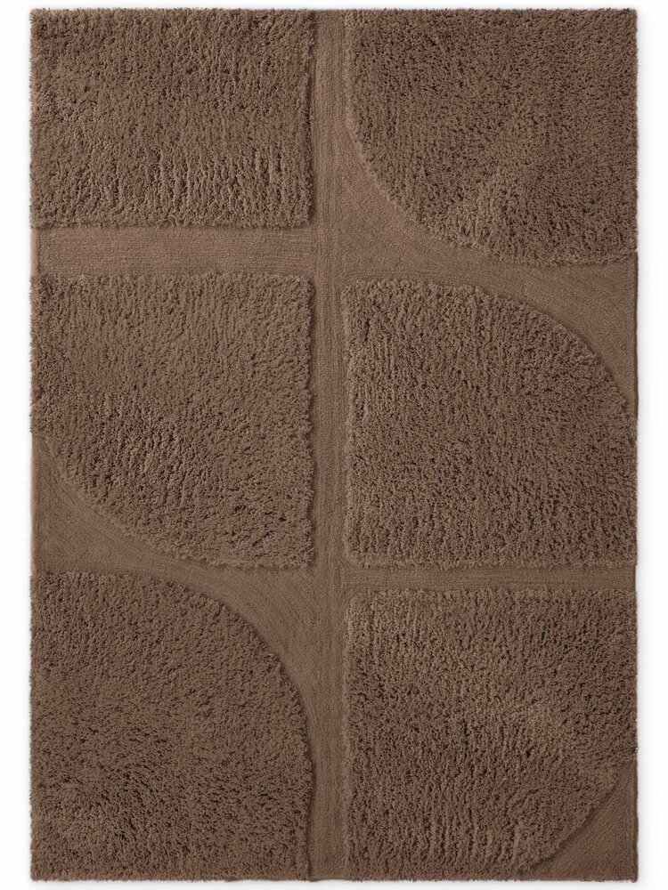Geometrisch hoogpolig vloerkleed - Lambeth Bruin Geometrisch hoogpolig vloerkleed - Lambeth Bruin