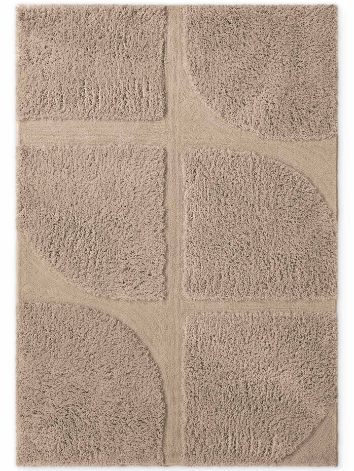 Geometrisch hoogpolig vloerkleed - Lambeth Beige Geometrisch hoogpolig vloerkleed - Lambeth Beige