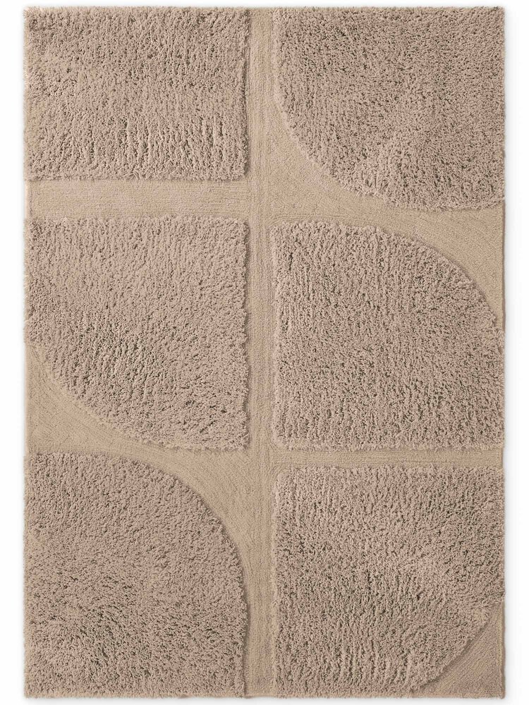 Geometrisch hoogpolig vloerkleed - Lambeth Beige Geometrisch hoogpolig vloerkleed - Lambeth Beige