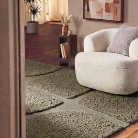 Ted Baker Geometrisch hoogpolig vloerkleed - Lambeth Groen Ted Baker Geometrisch hoogpolig vloerkleed - Lambeth Groen