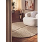 Rond geometrisch hoogpolig vloerkleed - Lambeth Beige