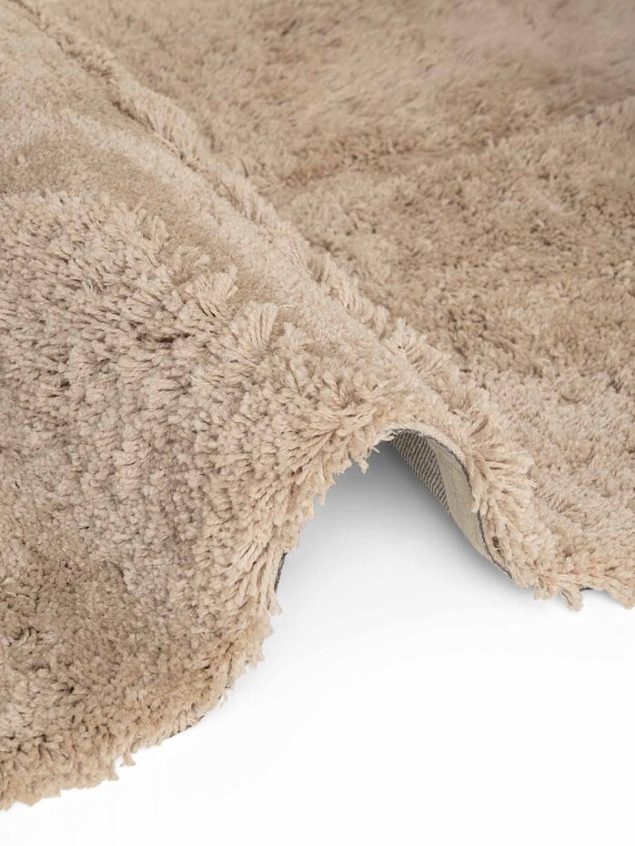 Rond geometrisch hoogpolig vloerkleed - Lambeth Beige Rond geometrisch hoogpolig vloerkleed - Lambeth Beige