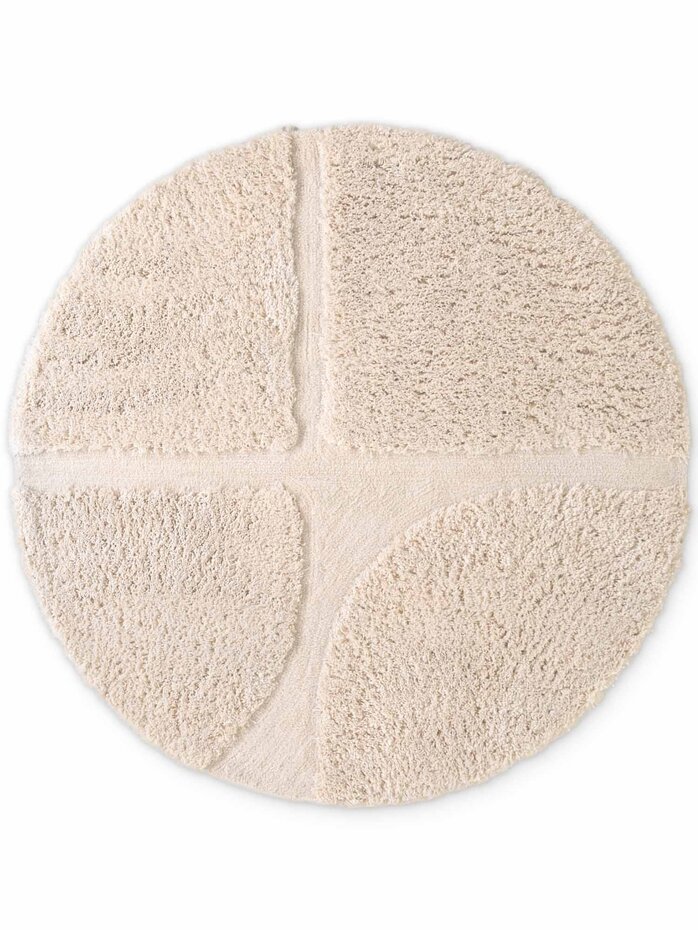 Rond geometrisch hoogpolig vloerkleed - Lambeth Creme Rond geometrisch hoogpolig vloerkleed - Lambeth Creme