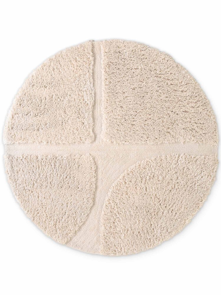 Rond geometrisch hoogpolig vloerkleed - Lambeth Creme Rond geometrisch hoogpolig vloerkleed - Lambeth Creme