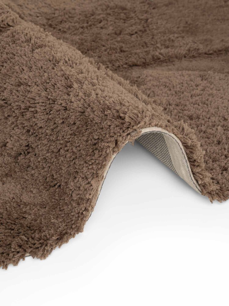 Rond geometrisch hoogpolig vloerkleed - Lambeth Bruin Rond geometrisch hoogpolig vloerkleed - Lambeth Bruin