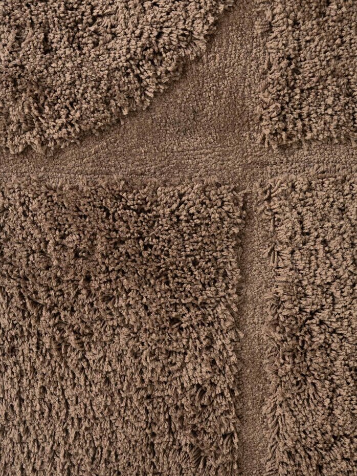 Rond geometrisch hoogpolig vloerkleed - Lambeth Bruin Rond geometrisch hoogpolig vloerkleed - Lambeth Bruin