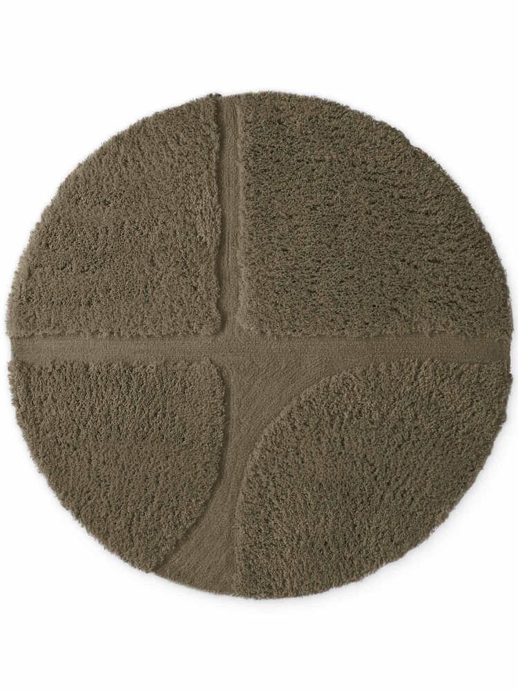 Rond geometrisch hoogpolig vloerkleed - Lambeth Groen Rond geometrisch hoogpolig vloerkleed - Lambeth Groen