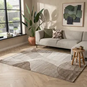 Abstract vloerkleed - Vernazza Beige/Grijs