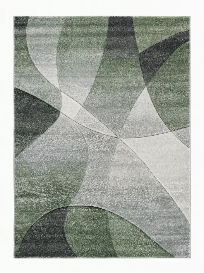 Abstract vloerkleed - Vernazza Groen/Creme