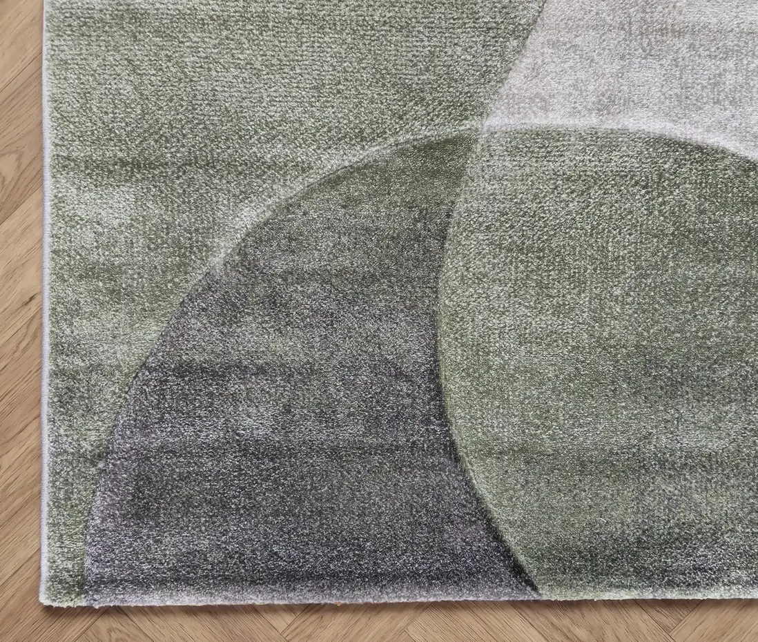 Abstract vloerkleed - Vernazza Groen/Creme