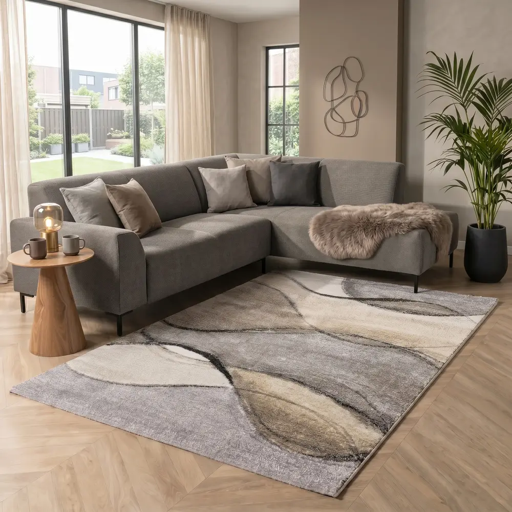 Abstract vloerkleed - Belos Beige/Grijs/Taupe
