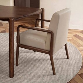 Ted Baker Rond wollen vloerkleed - Greenwich Naturel Wit Ted Baker Rond wollen vloerkleed - Greenwich Naturel Wit
