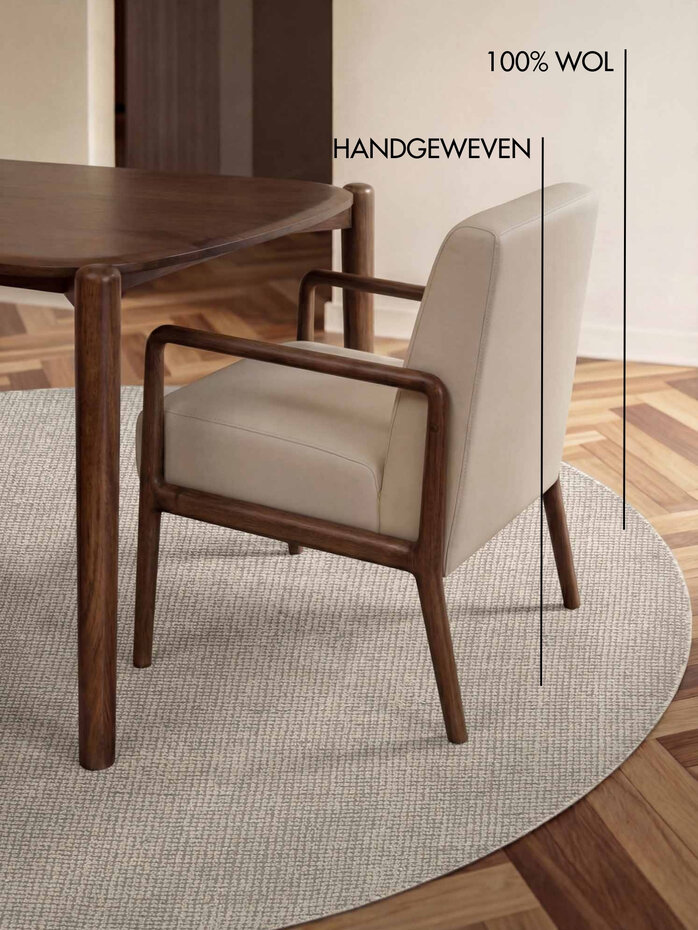 Rond wollen vloerkleed - Greenwich Naturel Wit Rond wollen vloerkleed - Greenwich Naturel Wit