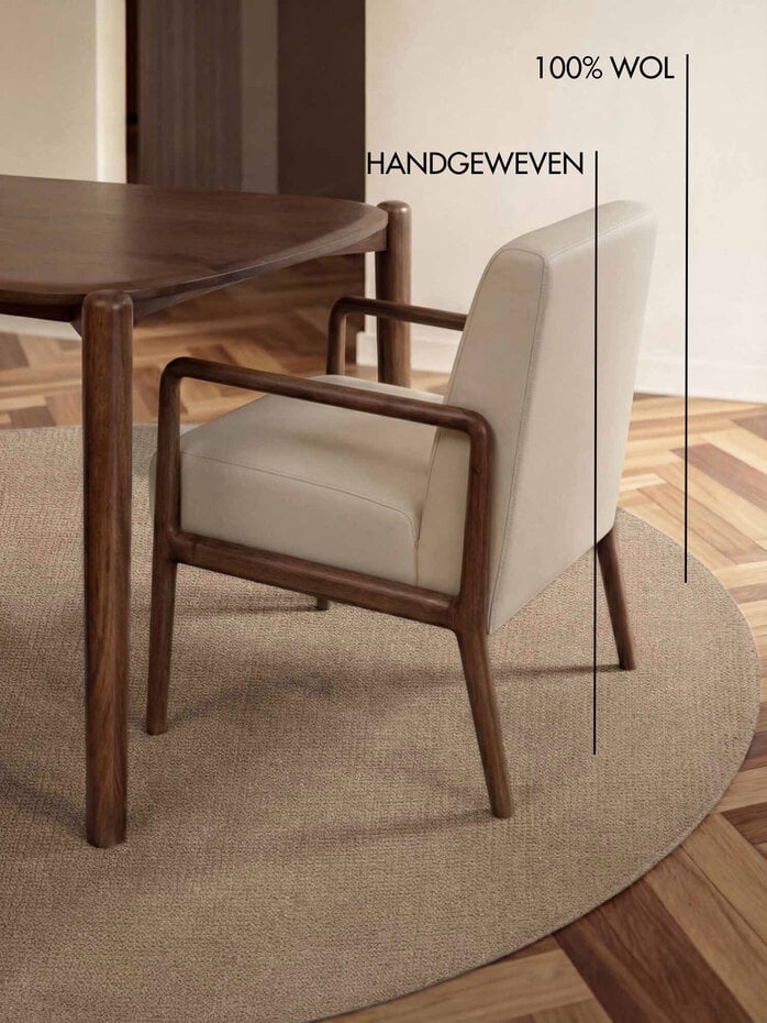 Rond wollen vloerkleed - Greenwich Beige Rond wollen vloerkleed - Greenwich Beige