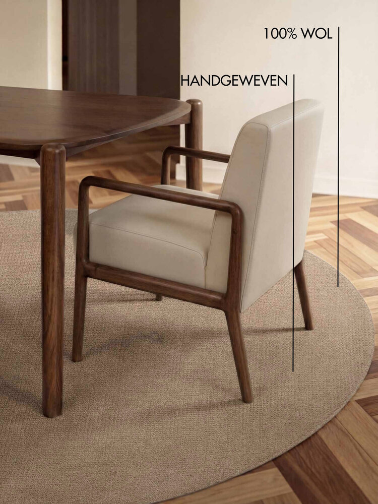 Rond wollen vloerkleed - Greenwich Beige Rond wollen vloerkleed - Greenwich Beige