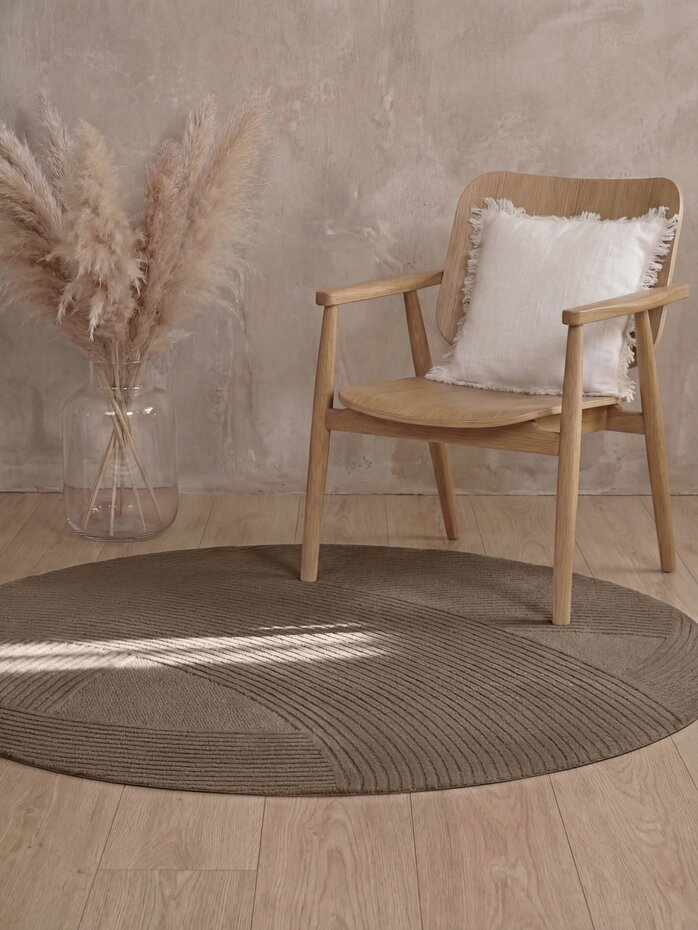 Rond wollen vloerkleed - Kensington Bruin Rond wollen vloerkleed - Kensington Bruin