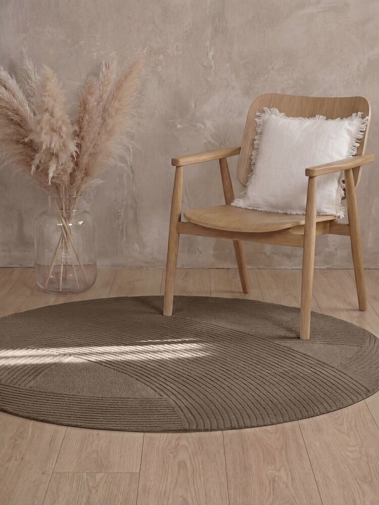 Rond wollen vloerkleed - Kensington Bruin Rond wollen vloerkleed - Kensington Bruin