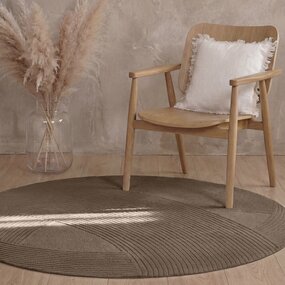 Ted Baker Rond wollen vloerkleed - Kensington Bruin Ted Baker Rond wollen vloerkleed - Kensington Bruin