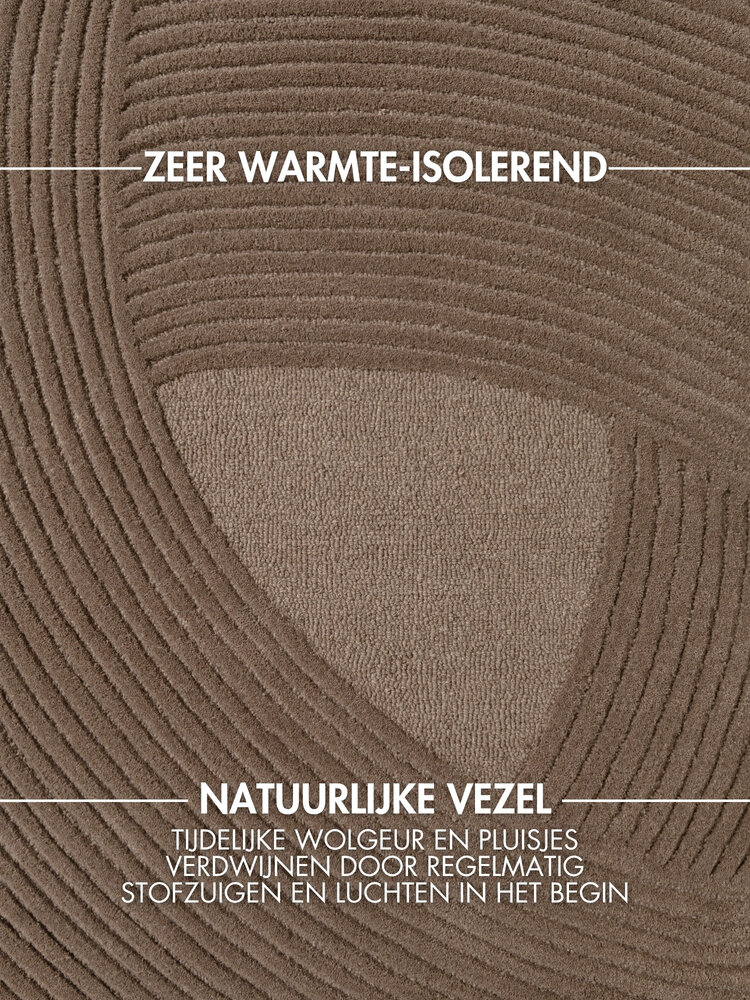 Rond wollen vloerkleed - Kensington Bruin Rond wollen vloerkleed - Kensington Bruin