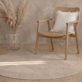 Ted Baker Rond wollen vloerkleed - Kensington Beige Ted Baker Rond wollen vloerkleed - Kensington Beige
