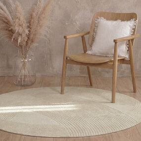 Ted Baker Rond wollen vloerkleed - Kensington Creme