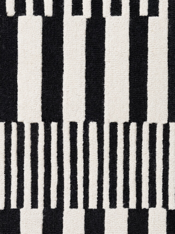 Wollen vloerkleed geometrisch - Stryve Pulse Zwart/Wit Wollen vloerkleed geometrisch - Stryve Pulse Zwart/Wit