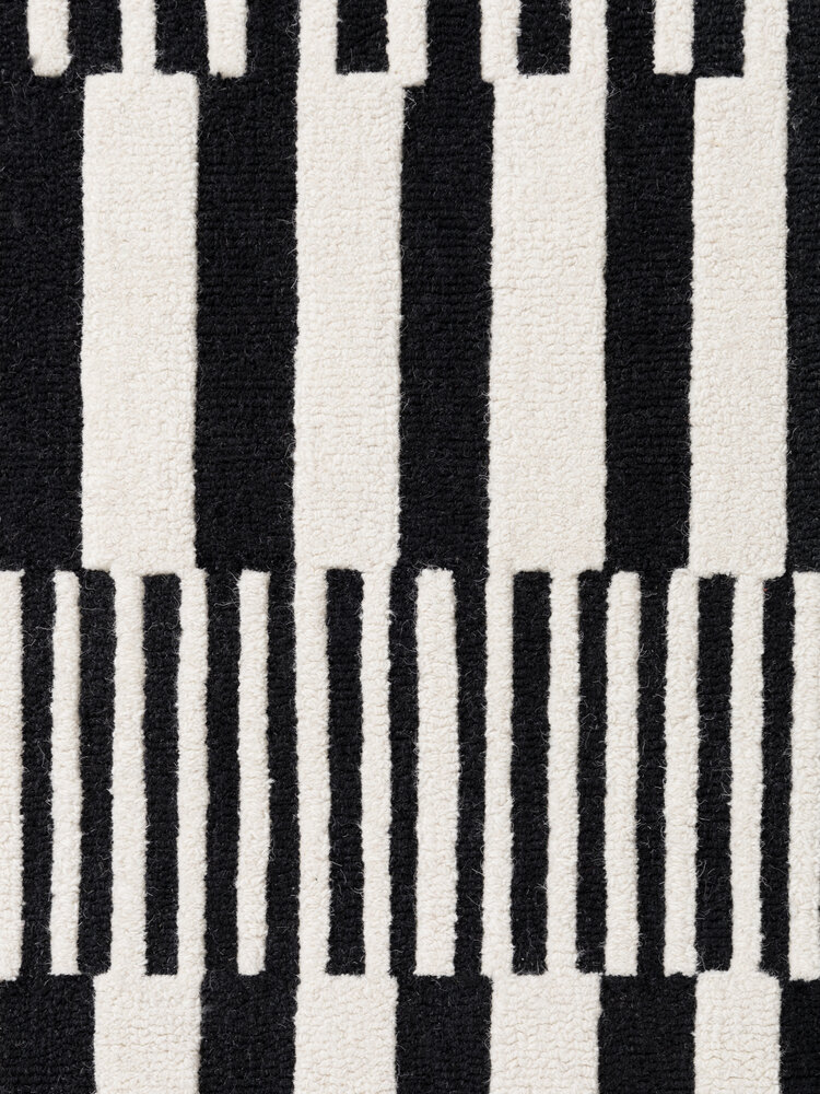 Wollen vloerkleed geometrisch - Stryve Pulse Zwart/Wit Wollen vloerkleed geometrisch - Stryve Pulse Zwart/Wit