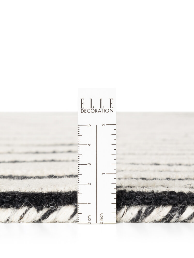 Wollen vloerkleed geometrisch - Stryve Pulse Zwart/Wit Wollen vloerkleed geometrisch - Stryve Pulse Zwart/Wit