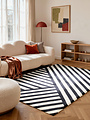 Wollen vloerkleed geometrisch - Stryve Noir Zwart/Wit
