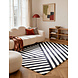 Wollen vloerkleed geometrisch - Stryve Noir Zwart/Wit Wollen vloerkleed geometrisch - Stryve Noir Zwart/Wit