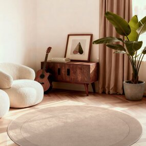 Villeroy & Boch Rond wollen vloerkleed - Kivi Beige Villeroy & Boch Rond wollen vloerkleed - Kivi Beige