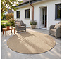 Rond effen buitenkleed - Mira Beige
