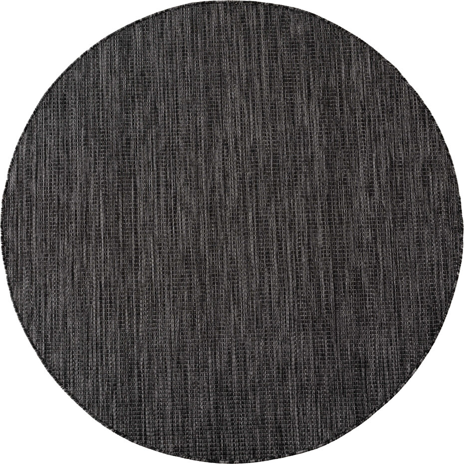Rond effen buitenkleed - Mira Zwart Rond effen buitenkleed - Mira Zwart