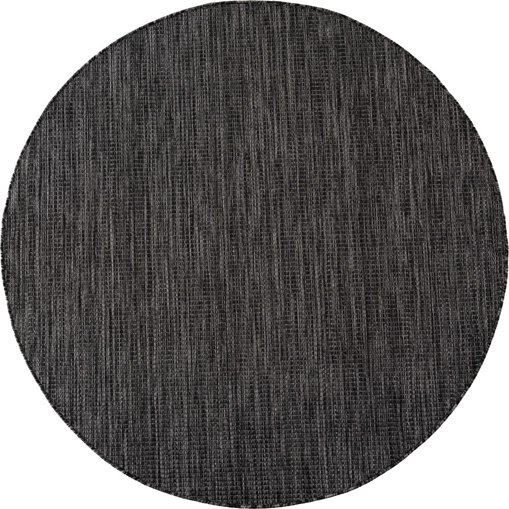 Rond effen buitenkleed - Mira Zwart Rond effen buitenkleed - Mira Zwart