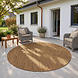 Rond effen buitenkleed - Mira Bruin/Naturel Rond effen buitenkleed - Mira Bruin/Naturel