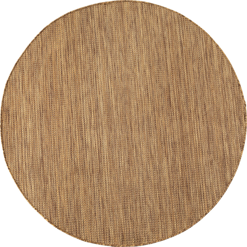 Rond effen buitenkleed - Mira Bruin/Naturel Rond effen buitenkleed - Mira Bruin/Naturel